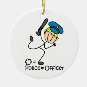Grundlegendes Strichmännchen Weibliche Polizeibea Keramik Ornament