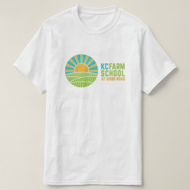 Grundlegendes T-Shirt für das Logo der KC Farm Sch (Design vorne)