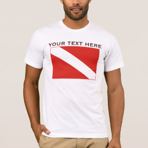 Grundlegendes Tauchen-Flaggen-Schablonen-Shirt T-Shirt
