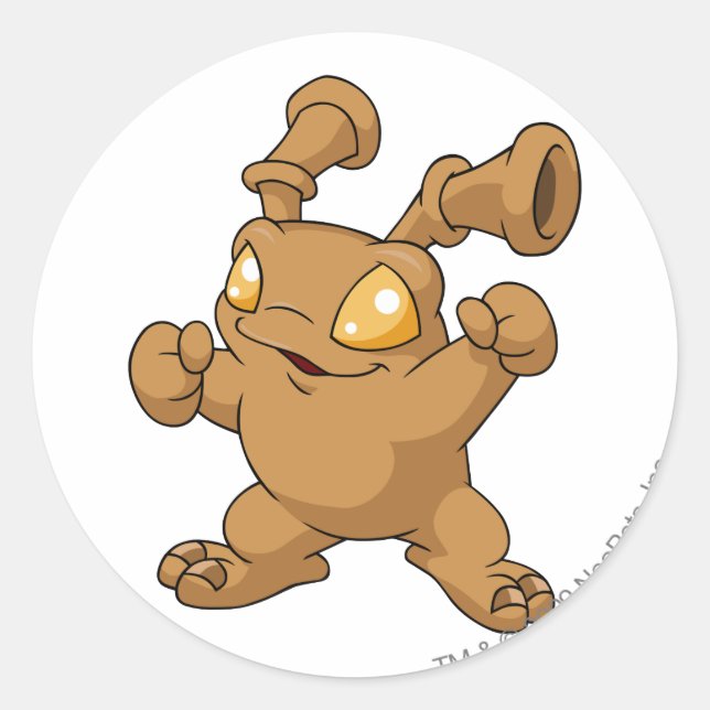 Grundo Brown Runder Aufkleber (Vorderseite)