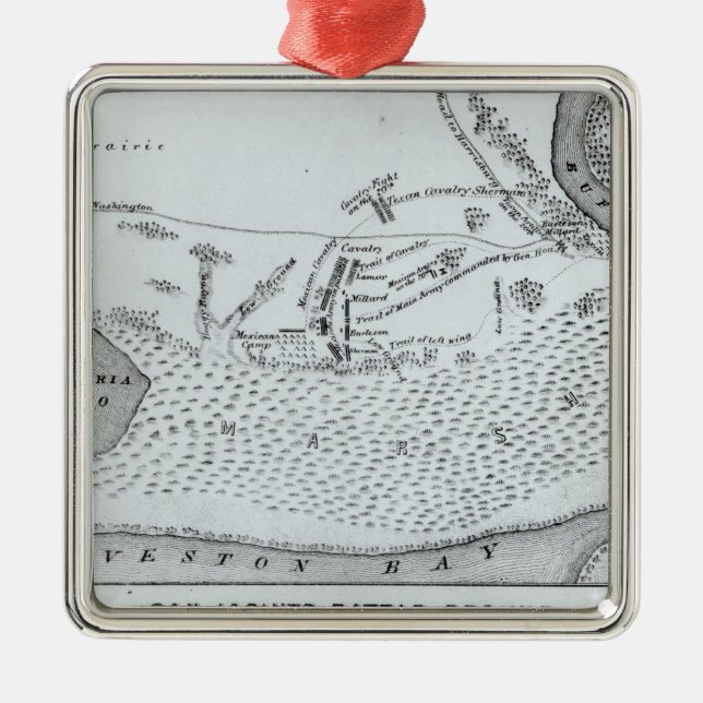 Grundplan des Kampfes von San Jacinto Silbernes Ornament (Vorne)