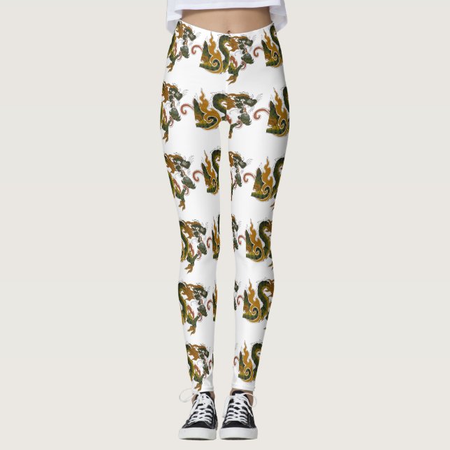 Gründrache Leggings (Vorderseite)