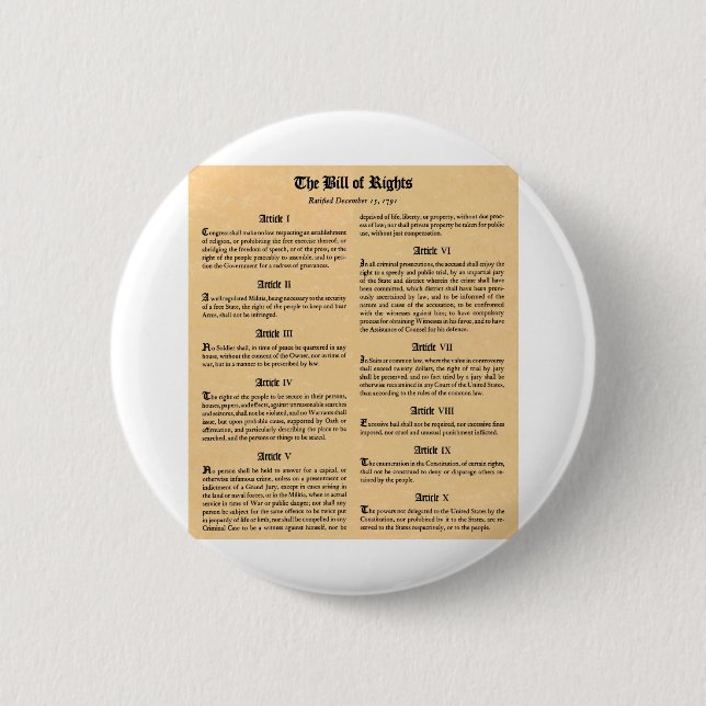 Grundrechtecharta der Staaten Button (Vorderseite)