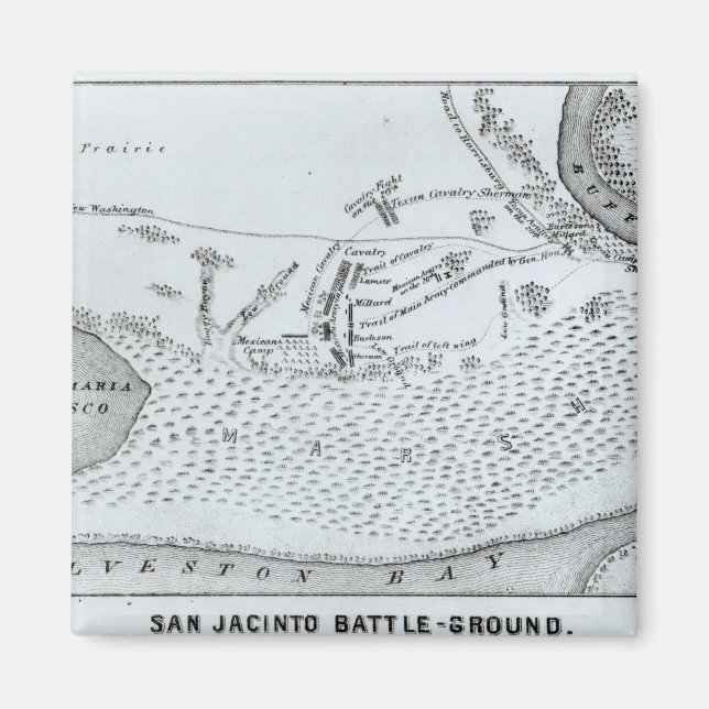 Grundriss der Schlacht von San Jacinto Magnet (Vorne)