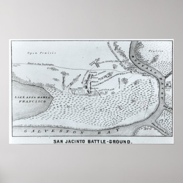 Grundriss der Schlacht von San Jacinto Poster (Vorne)