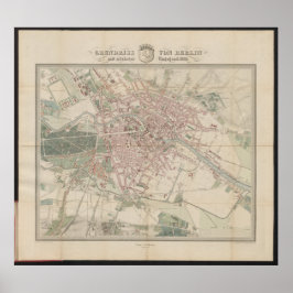 Grundriss Karte von Berlin, Historische Stadtkarte Poster