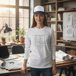 Grundrissplan Cottage Blueprint Women’s Bella+Canv Tri-Blend Shirt