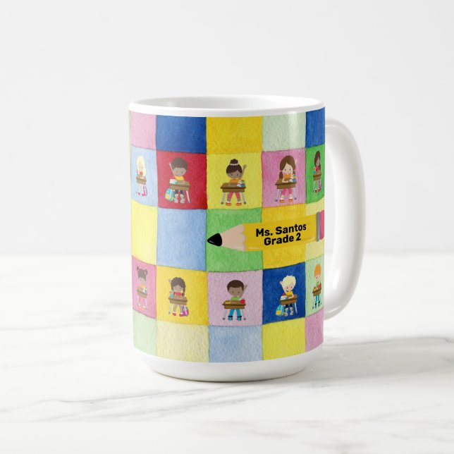 Grundschule Kindergarten Lehrer Kaffeetasse (VorderseiteRechts)