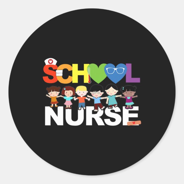 Grundschule: Krankenpflege zurück zur Schule Runder Aufkleber (Vorderseite)