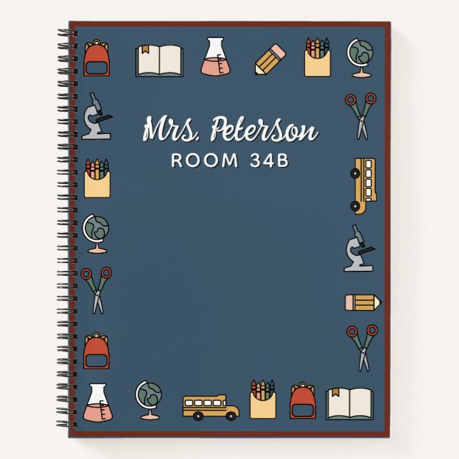 Grundschullehrer Personalisiertes Notebook Notizbuch (Vorderseite)