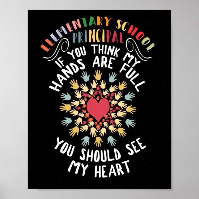 Grundschulprinzipienwertschätzung Herz Poster (Vorne)