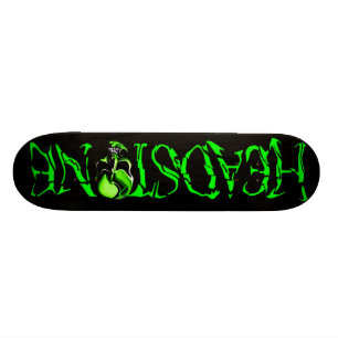 GRUNDSTEIN grünes Schädel-Logo-Skateboard Skateboard
