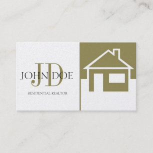 Grundstücksmakler-Goldhaus/-monogramm golden Visitenkarte