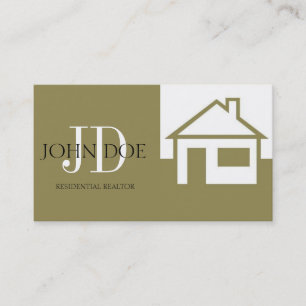 Grundstücksmakler-Haus/Monogramm-Gold Visitenkarte