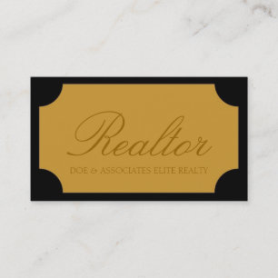 Grundstücksmakler-Skript-gelbes Goldplakette Visitenkarte