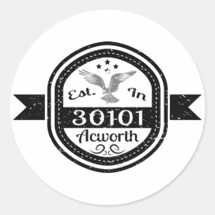 Gründung 30101 Acworth Runder Aufkleber
