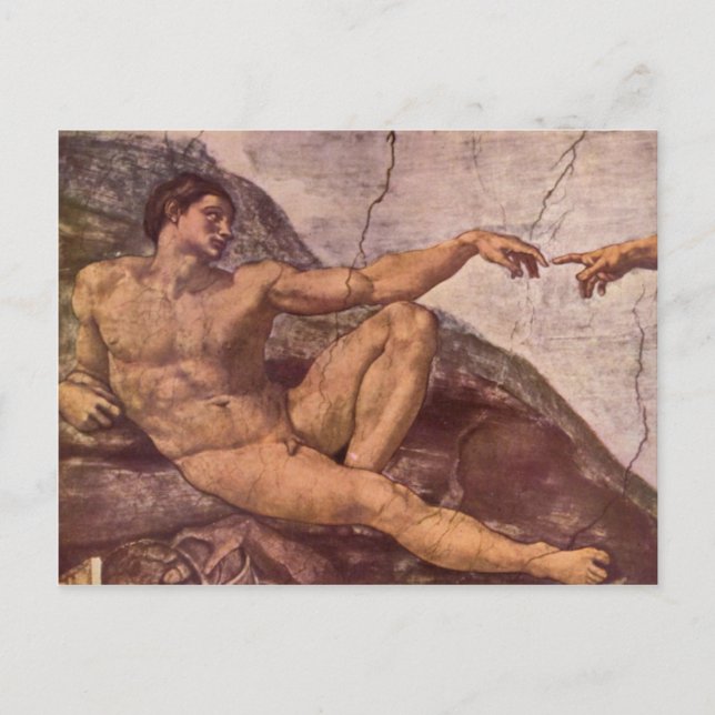 Gründung Adams im Detail durch Michelangelo Postkarte (Vorderseite)