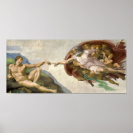 Gründung von Adam - Gemalt von Michelangelo Poster