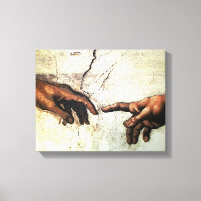 Gründung von Adam - Hands Michelangelo 1475 - 1564 Leinwanddruck (Vorderseite)