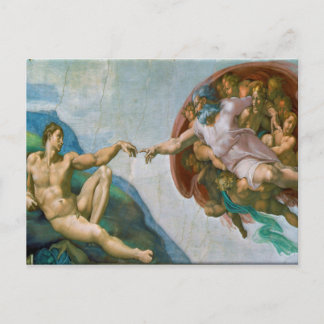 Gründung von Adam - Michelangelo 1475 - 1564 Postkarte