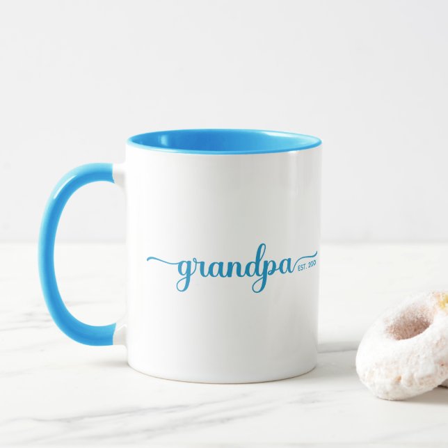 Gründungsmitglied | Zwei Tone Blau & Weiß Tasse (Mit Donut)