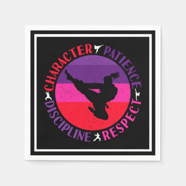 Grundwerte der Kampfkunst - Karate Serviette (Vorderseite)