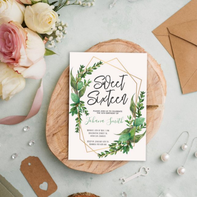 Grüne 16 . Geburtstag Einladung zum 16. Geburtstag (Von Creator hochgeladen)