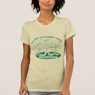 Grüne Abhandlung Menschen mit Freundlichkeit Blume T-Shirt