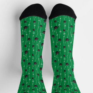Grüne Abschlusskappen und Schleifen-Socken Socken