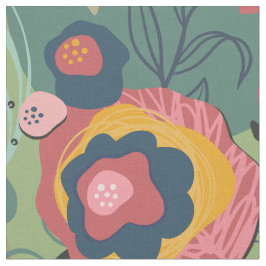 Grüne Abstrakte Blume Stoff