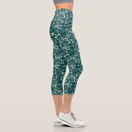Grüne abstrakte Caprihosen für jeden Anlass Capri Leggings
