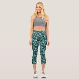 Grüne abstrakte Caprihosen für jeden Anlass Capri Leggings