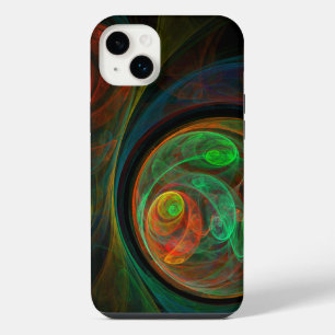Grüne abstrakte Kunst der Wiedergeburt iPhone 14 Plus Hülle