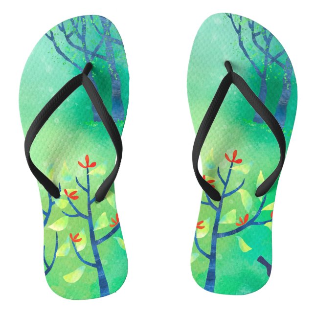 Grüne Abstrakte Landschaft Flip Flops (Fußbett)