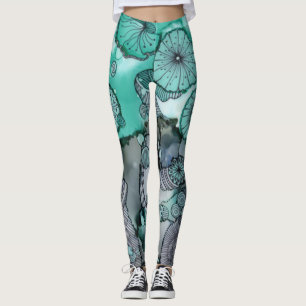 Grüne abstrakte Leggings