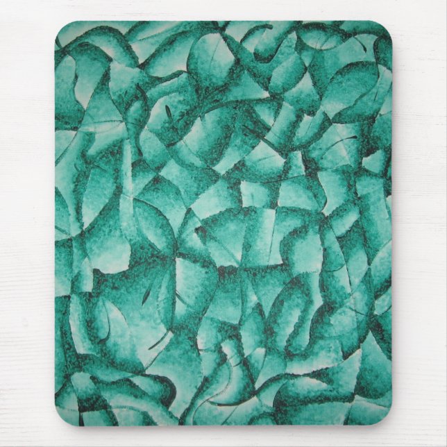 Grüne abstrakte Mausunterlage Mousepad (Vorne)