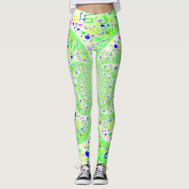 Grüne Abstrakte Spirale Leggings