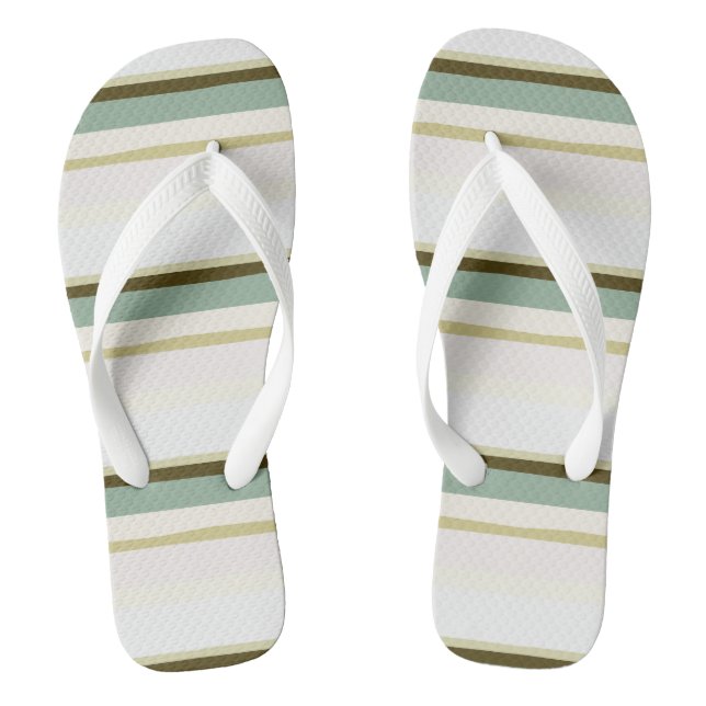 grüne abstrakte Streifen Flip Flops (Fußbett)