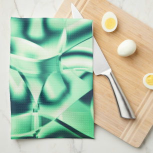 Grüne Acrylformen mit spitzen Pfefferminztönen Geschirrtuch