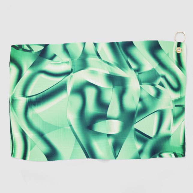 Grüne Acrylformen mit spitzen Pfefferminztönen Golfhandtuch (Horizontal)