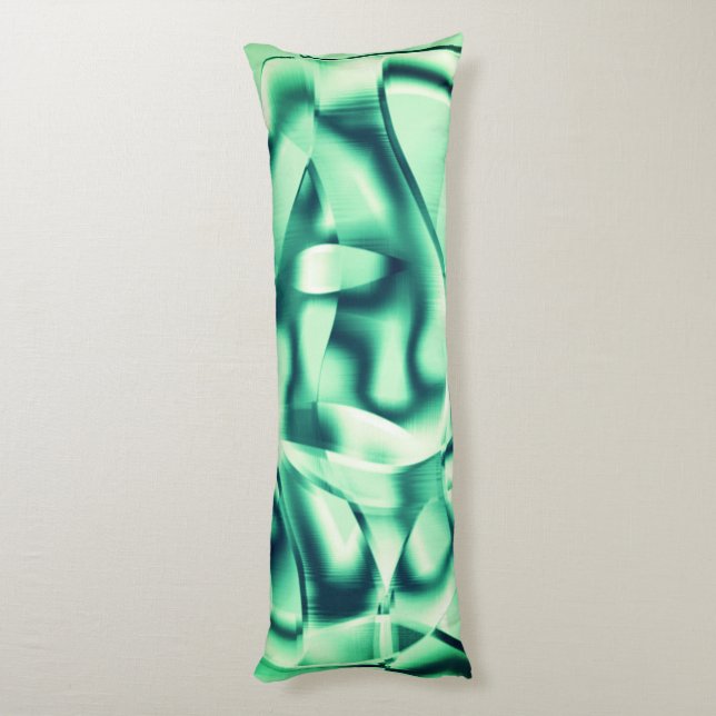 Grüne Acrylformen mit spitzen Pfefferminztönen Seitenschläferkissen (Rückseite (Vertikal))