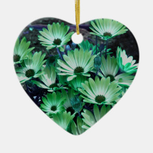 Grüne afrikanische Gänseblümchen-Blumen-Verzier Keramikornament