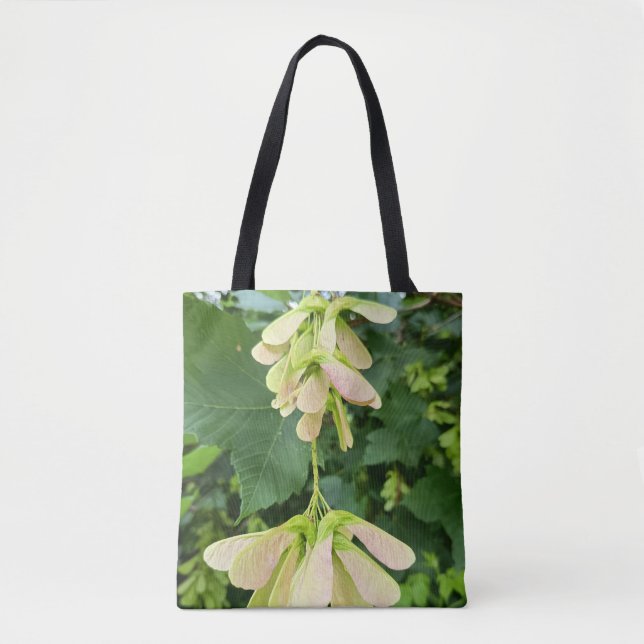 Grüne Ahornsamen Botanik-Tasche Tasche (Vorderseite)