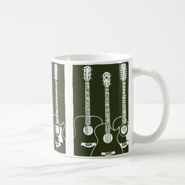 grüne akustische Gitarre Kaffeetasse (Rechts)