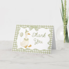 Grüne alberne Gans Baby Shower Dankeskarten Dankeskarte