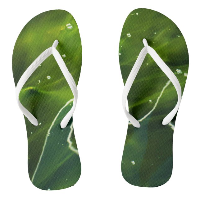 Grüne Algen und Wasser Flip Flops (Fußbett)
