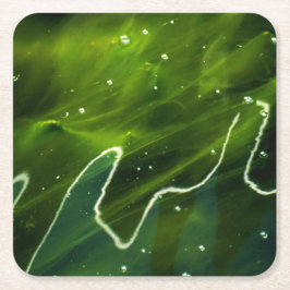 Grüne Algen und Wasserküste Rechteckiger Pappuntersetzer