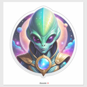 Grüne Alien Aufkleber