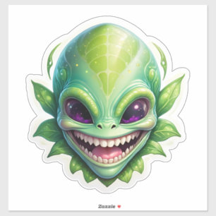 Grüne Alien Aufkleber