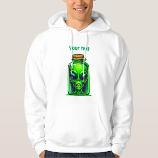 Grüne Alien in einer Flasche Neon Sci-Fi Illustrat Hoodie